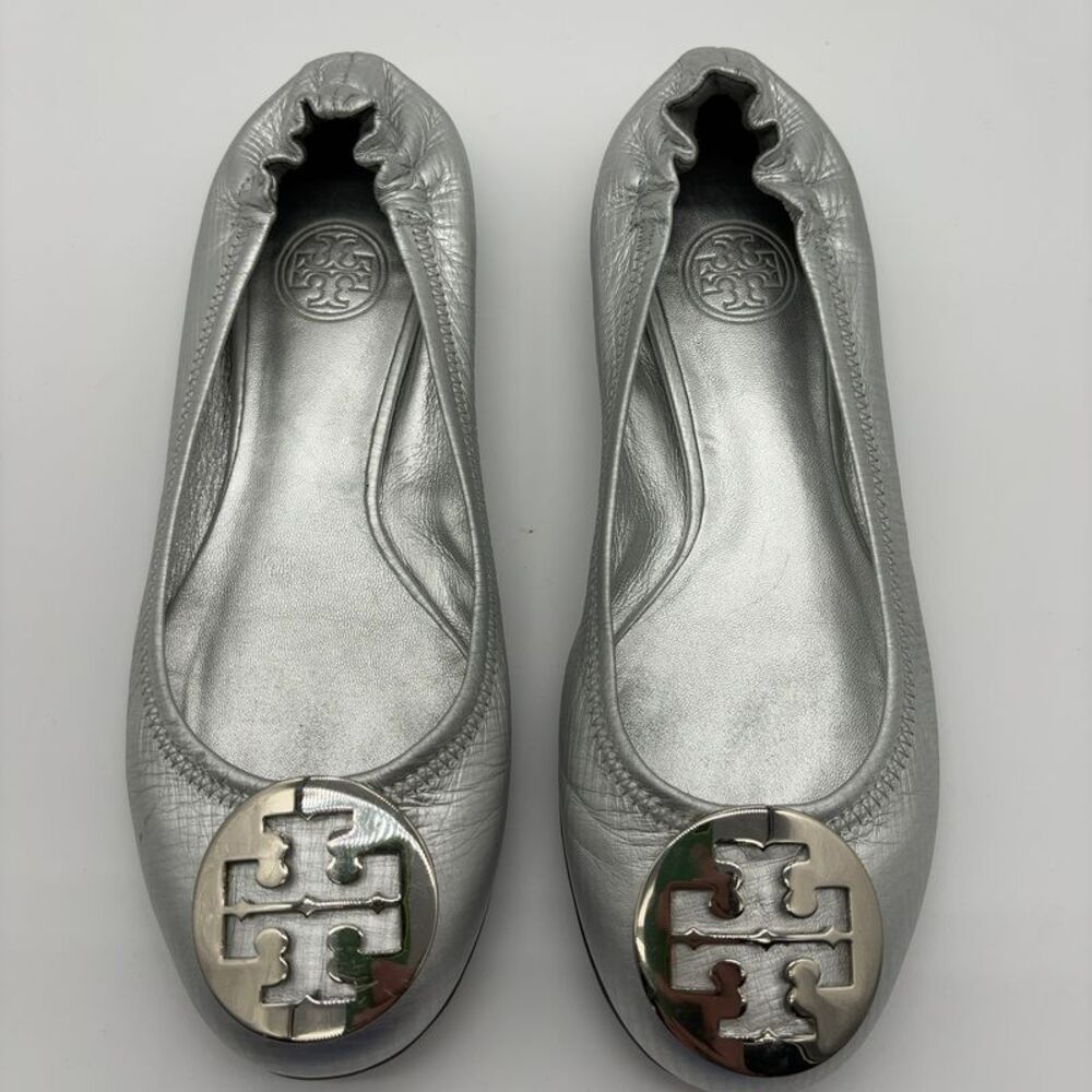 Tory Burch Silver Ballet Flats Size 7